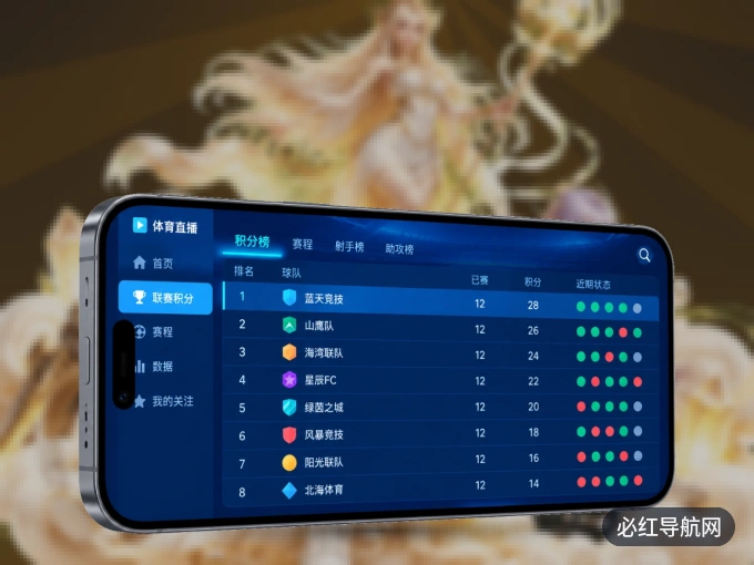 随时随地掌上观赛，尽在必红导航网 APP